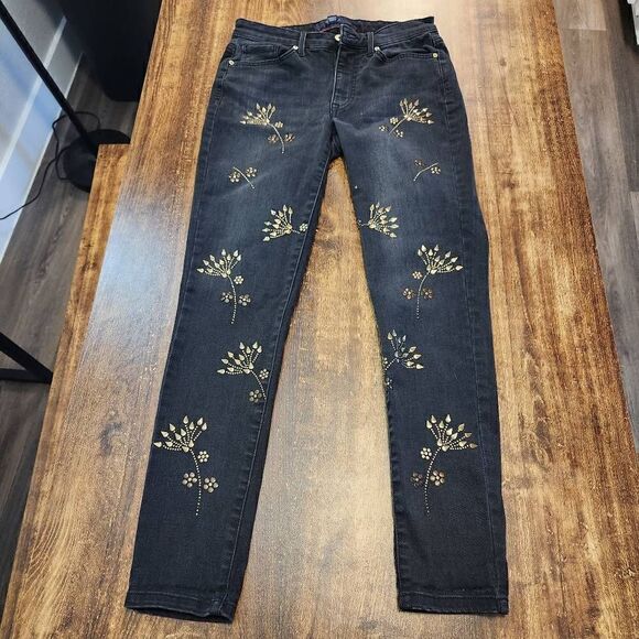 Tommy Hilfiger Tribeca Skinny studded floral jeans - Picture 1 of 9